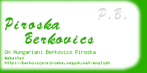 piroska berkovics business card